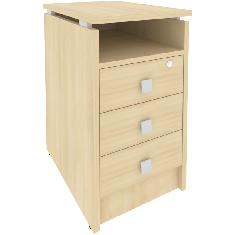 Изображение товара Тумба приставная Metal System Style Л.ТП-4.1Y с 3 ящиками и замком акация лорка