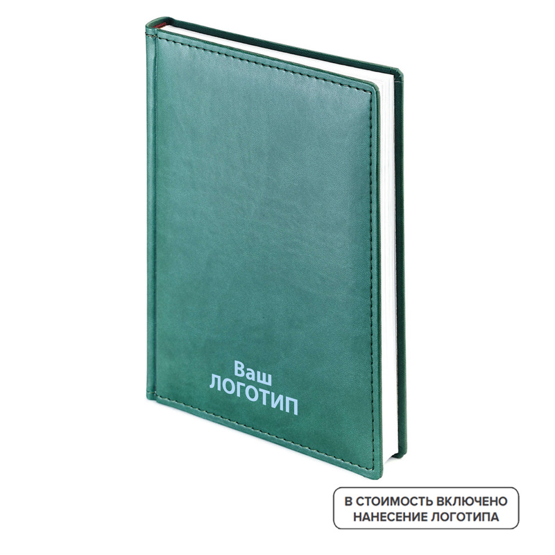 Изображение товара Еженедельник недатированный Bruno Visconti Velvet искусственная кожа А5 136 листов зеленый (20 штук в упаковке) с лого