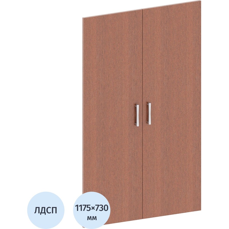 Изображение товара Двери средние Монолит ЛДСП орех гварнери 730х1175 мм 2 штуки