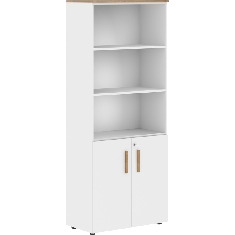 Изображение товара Шкаф для документов Forta FHC80.5(Z) полузакрытый дуб гамильтон белый премиум 802х429х1983 мм