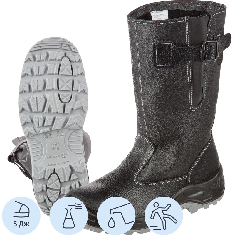 Изображение товара Зимние рабочие сапоги Профи NEW 70К И из натуральной кожи, утепленные, противоскользящие, унисекс, 