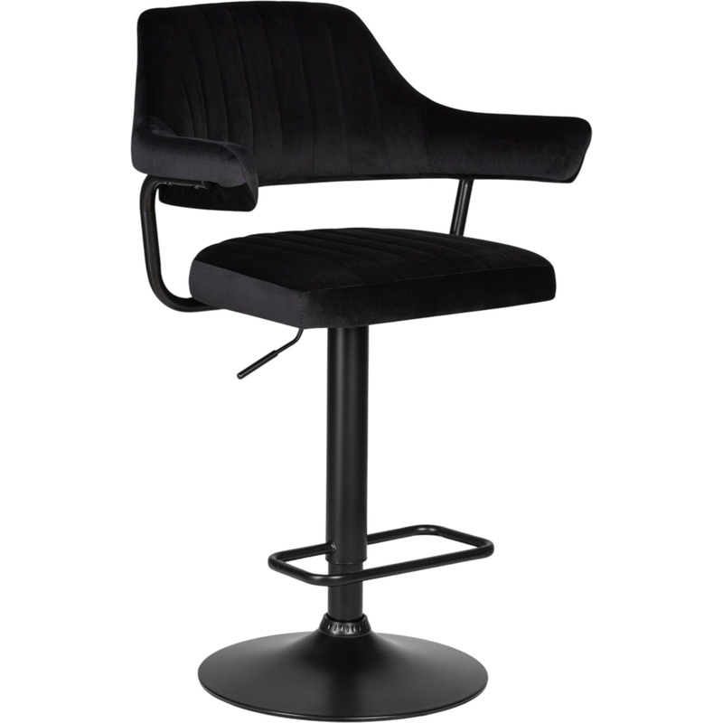 Изображение товара Стул барный DOBRIN CHARLY BLACK чёрный (велюр, металл)