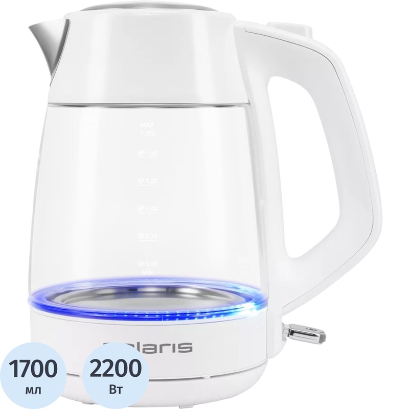 Изображение товара Чайник электрический Polaris PWK 1760CGL белый Изображение товара Чайник электрический Polaris PWK 1760CGL белый