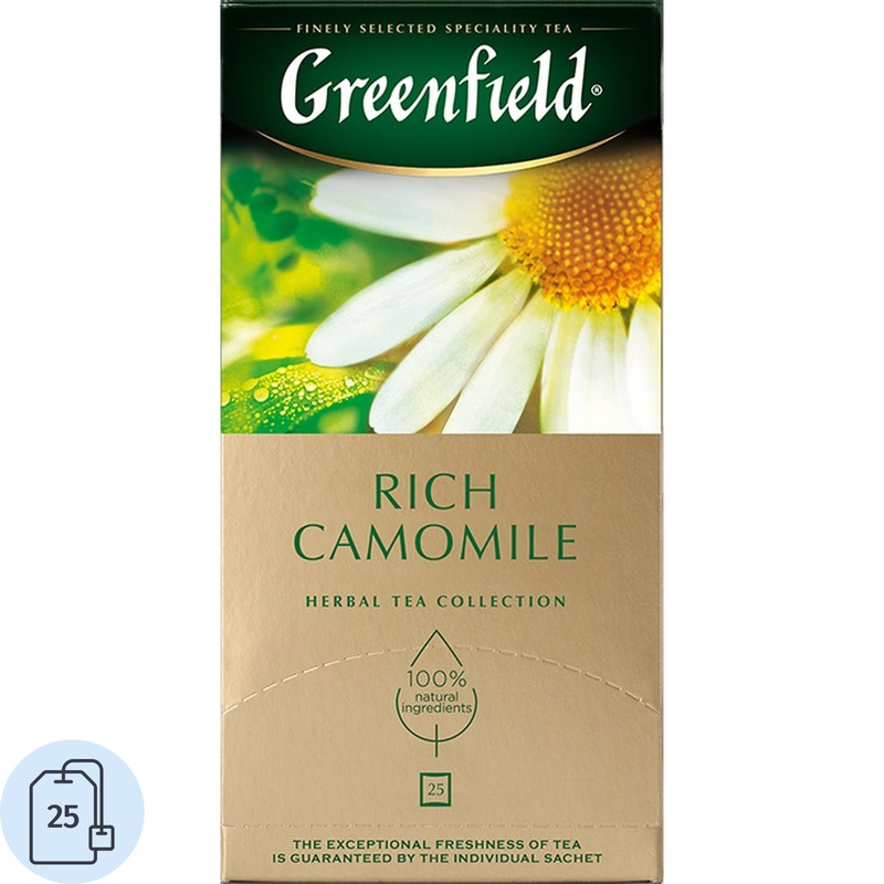 Изображение товара Чай травяной Greenfield Rich Camomile 25 пакетиков с ромашкой и корицей
