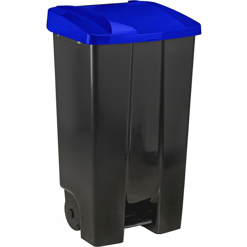 Изображение товара Мусорный контейнер-бак 110 л пластиковый с педалью и крышкой синий