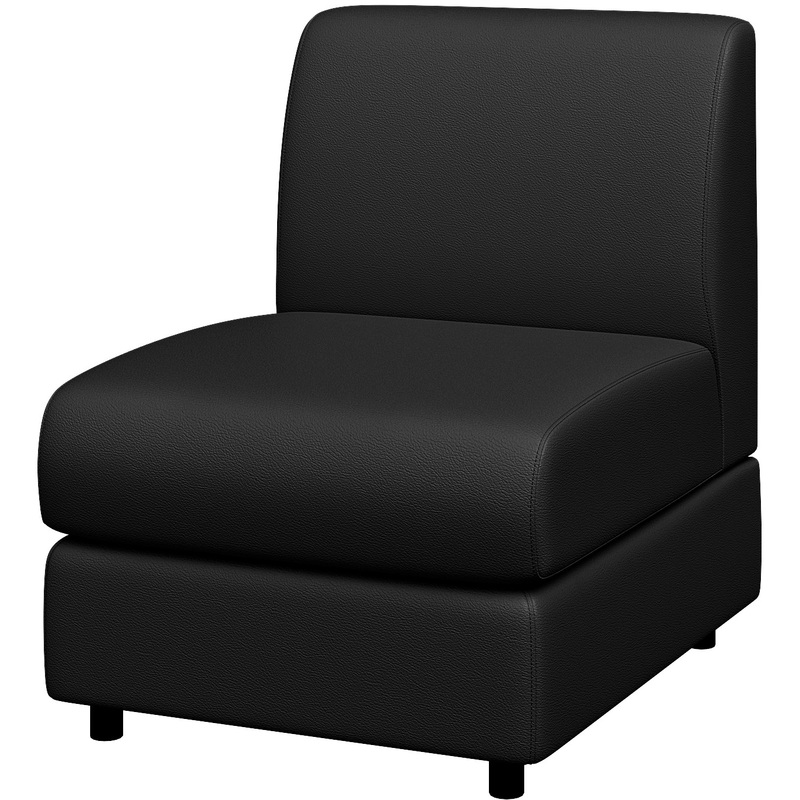 Изображение товара Модуль дивана прямой Матрикс одноместный черный из искусственной кожи