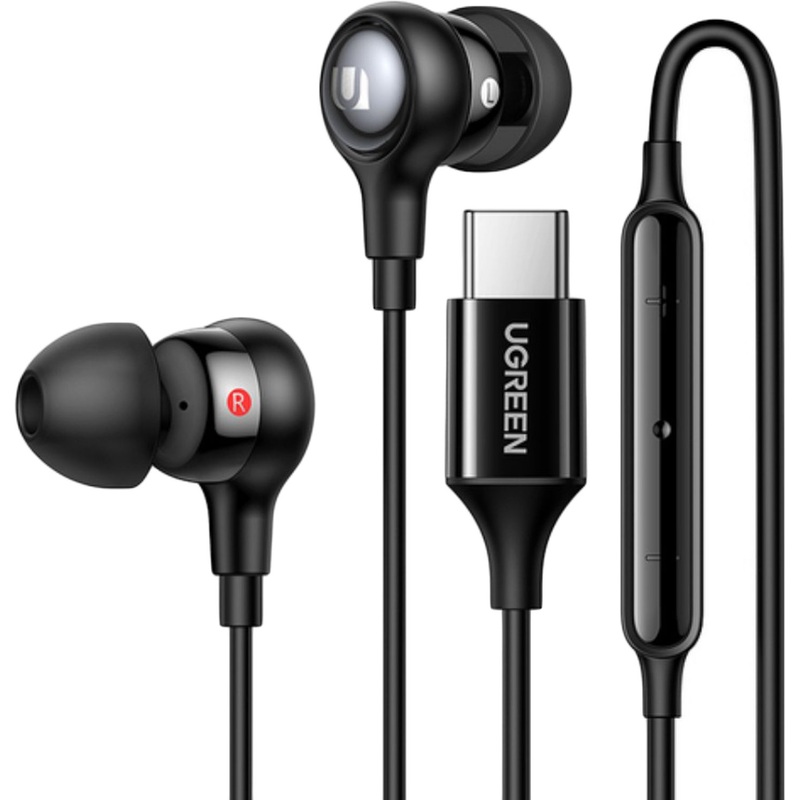 Изображение товара Наушники проводные Ugreen EP103 черные с микрофоном