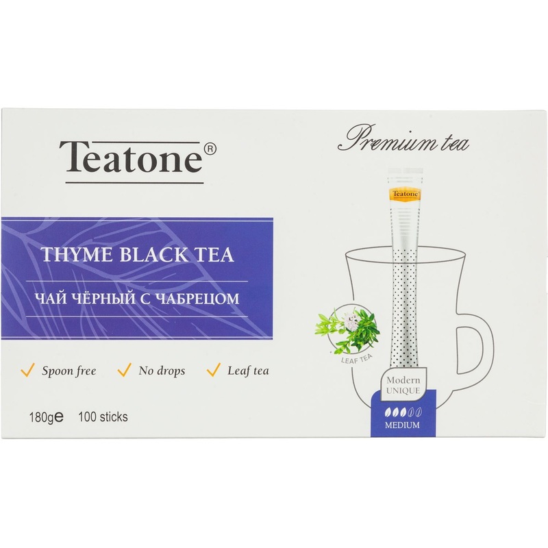 Изображение товара Чай черный Teatone с чабрецом в стиках 100 пакетов