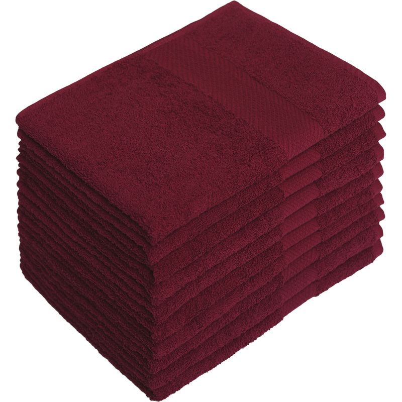 Изображение товара Набор махровых полотенец 10 штук 40x70 см винные хлопковые для рук и лица