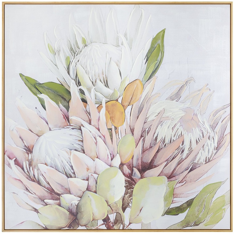 Изображение товара Картина Tomas Stern 100x100 см с цветочными мотивами и декоративной рамой