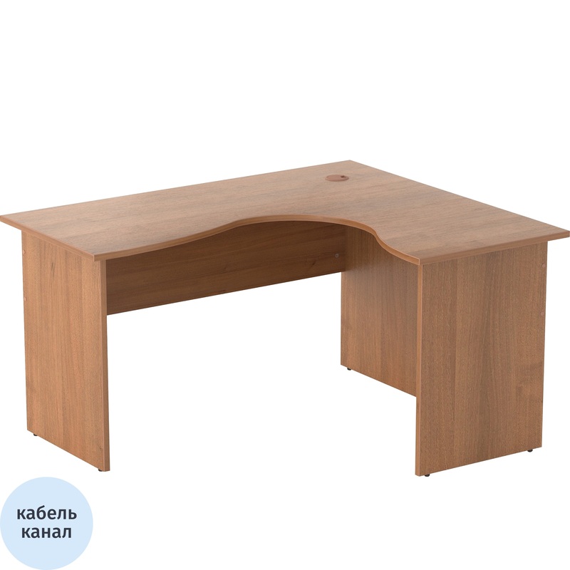 Изображение товара Стол эргономичный Easy to lead Easy One 143-24,112 правый (орех, 1400х1200х740 мм)