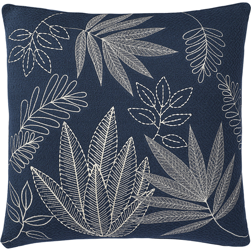 Изображение товара Декоративная подушка Tkano Herbarium 45x45 см хлопок синяя