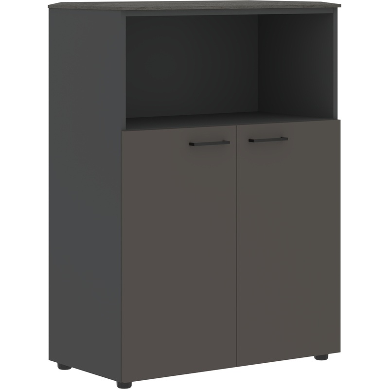 Изображение товара Шкаф для документов Кабинет Jay полузакрытый орех мокко антрацит 856х452х1184 мм