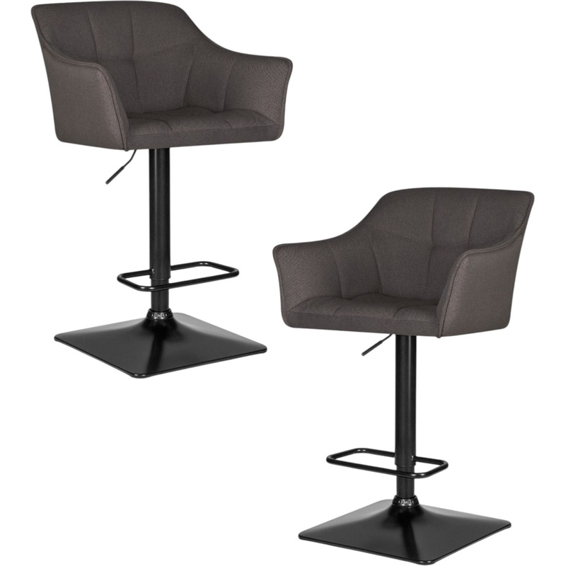 Изображение товара Стул барный DOBRIN RALF тёмно-серый/чёрный (текстиль, металл, 2 штуки в упаковке)