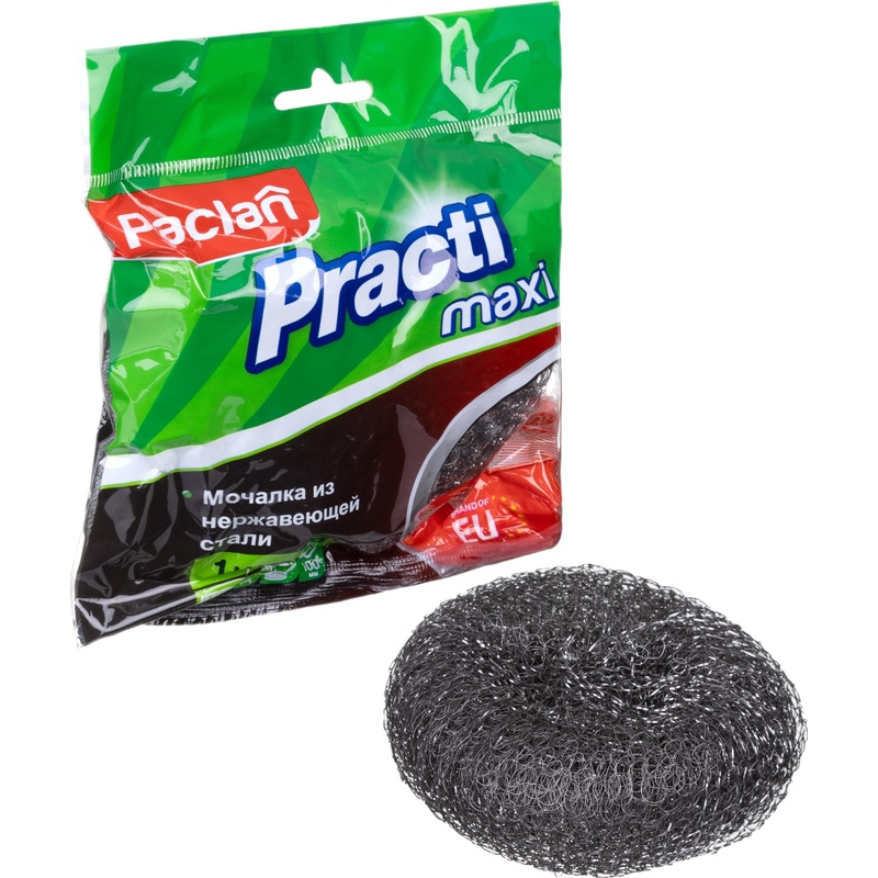 Изображение товара Губка-мочалка Paclan Maxi металлическая для очистки 9.5x9.5 см