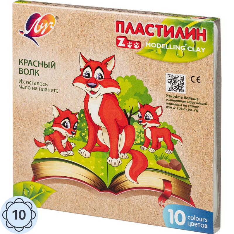 Изображение товара Пластилин классический Луч Zoo 10 цветов 150 грамм