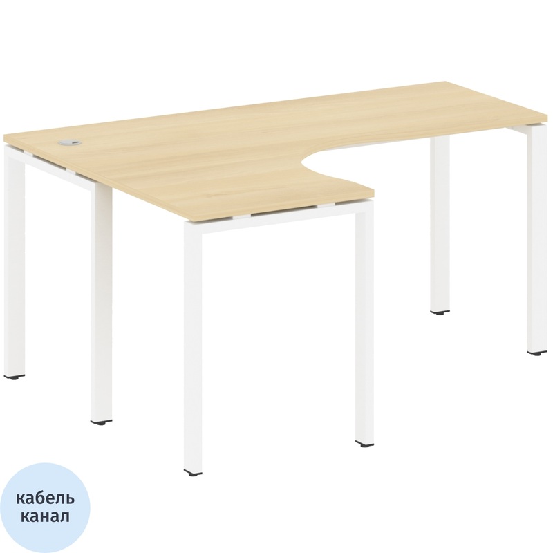 Изображение товара Эргономичный рабочий стол Metal System Style БП.СА-4 Л левый 1600х1200х750 мм