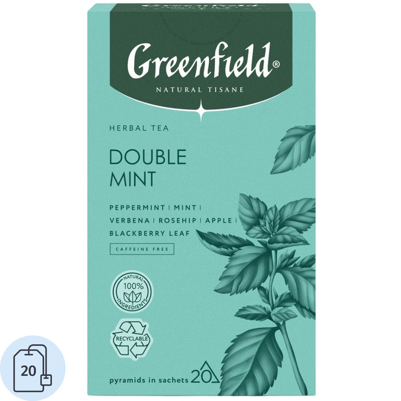 Изображение товара Чайный напиток травяной Greenfield Natural Tisane Double Mint 20 пирамидок