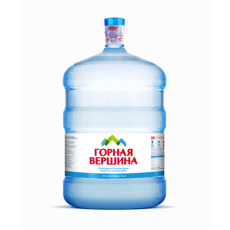 Изображение товара Бутылированная питьевая вода Горная Вершина 19 литров в поликарбонатной бутыли