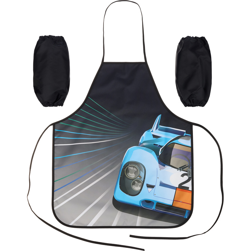 Изображение товара Фартук для труда Комус Класс Гонка черный с нарукавниками