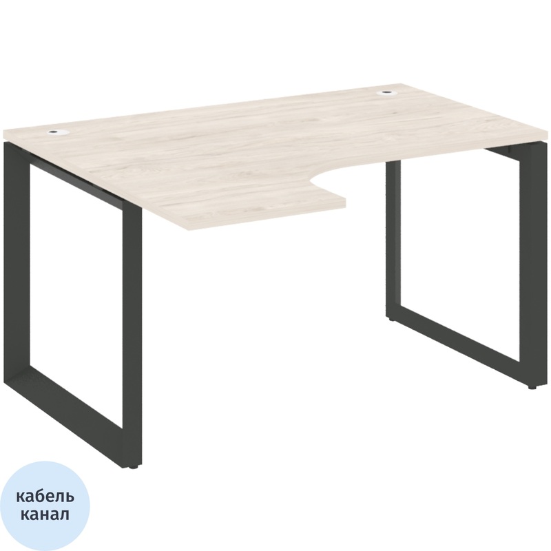 Изображение товара Эргономичный левый стол ONIX-О из ЛДСП с кабель-каналом, 1380х1180х750 мм