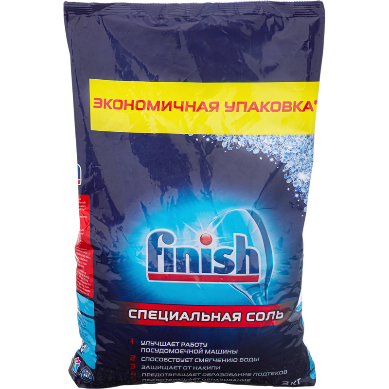Изображение товара Соль для посудомоечных машин Finish 3 кг - защита от накипи и смягчение воды