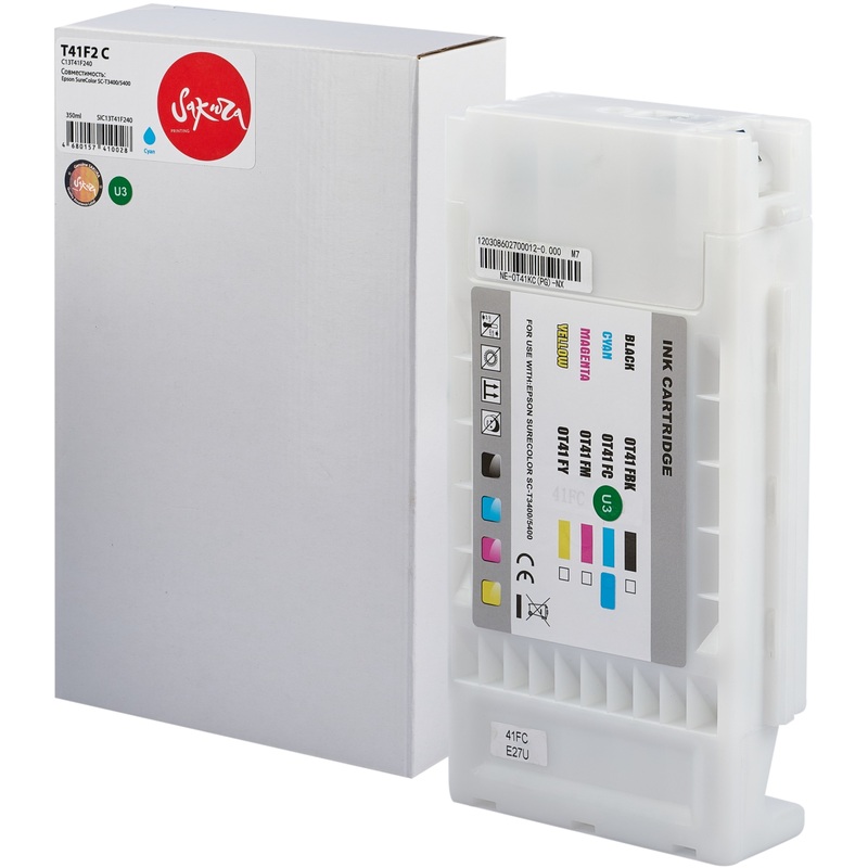 Изображение товара Уценка. Картридж струйный Sakura T41F SIC13T41F240/C13T41F240 для Epson голубой совместимый. уц_тех