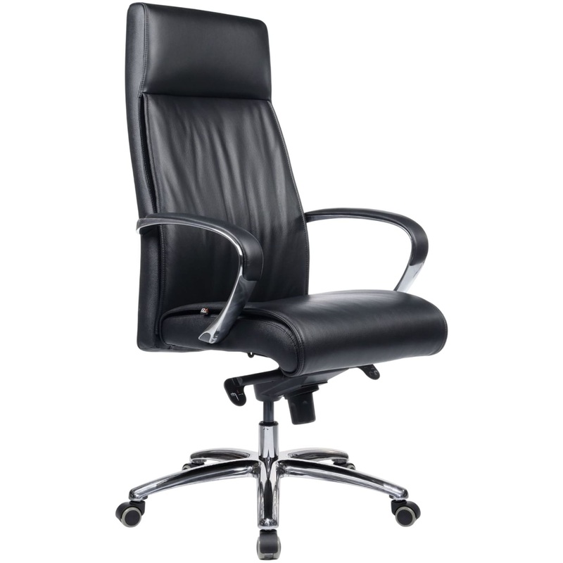 Изображение товара Кресло для руководителя RV Design Gaston натуральная кожа алюминий черное