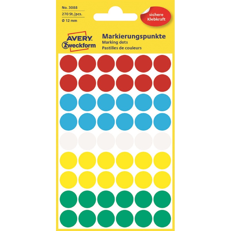 Изображение товара Этикетки самоклеящиеся Avery Zweckform d 12 мм 54 шт на листе