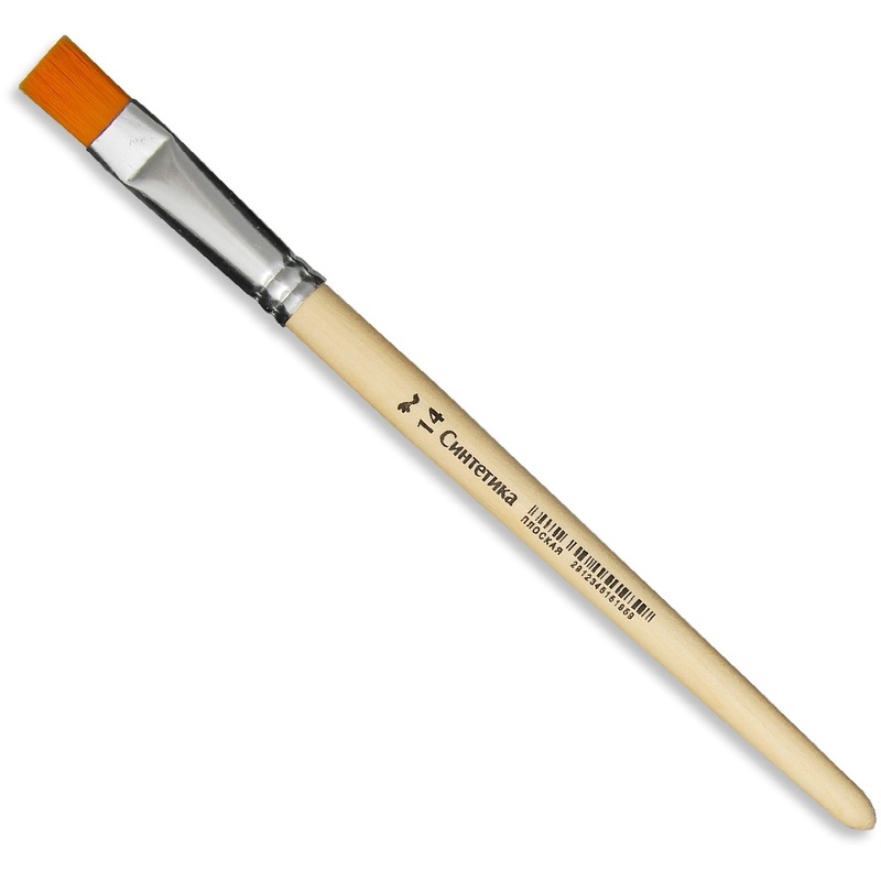 Изображение товара Кисть Комус Класс плоская синтетика №14 для акварели