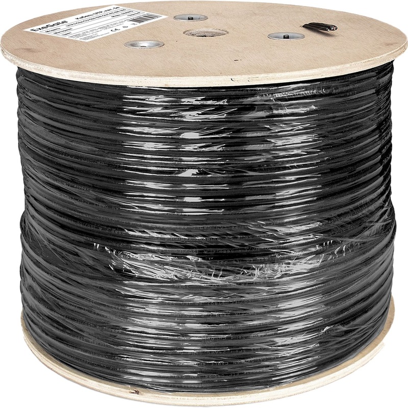 Изображение товара Кабель витая пара ExeGate UTP4-C5e-CU-S24-SW-OUT-PE-BK-305-FLUKE cat 5e 305 м