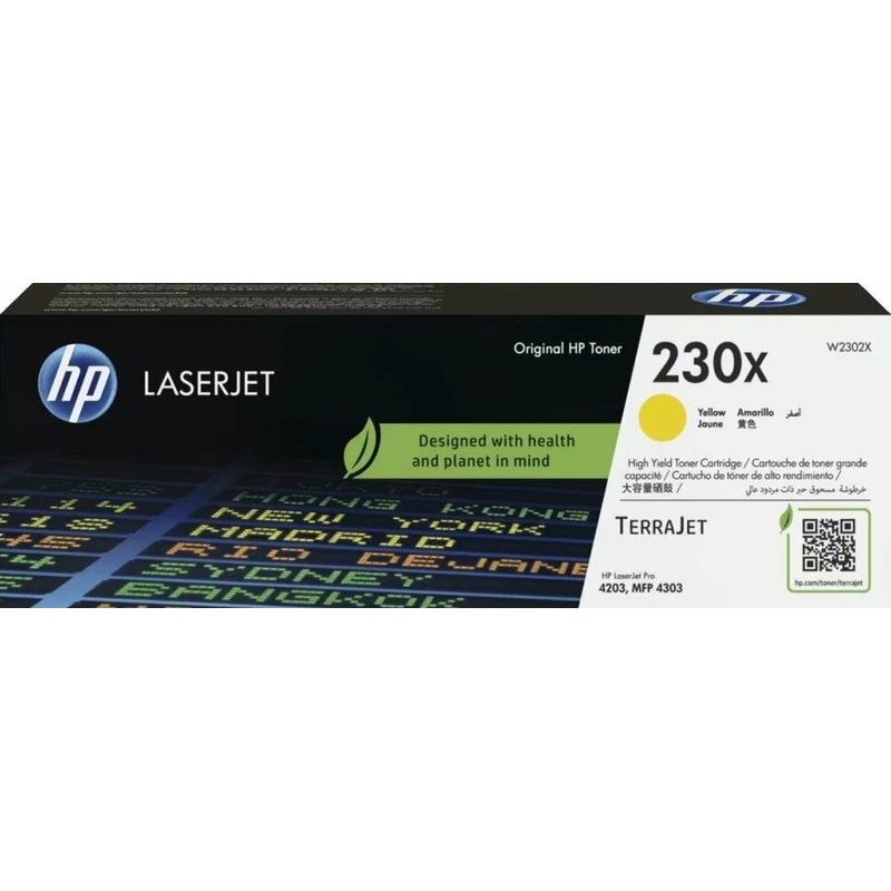 Изображение товара Лазерный картридж HP 230X W2302X желтый оригинальный для LaserJet Pro 5500 страниц