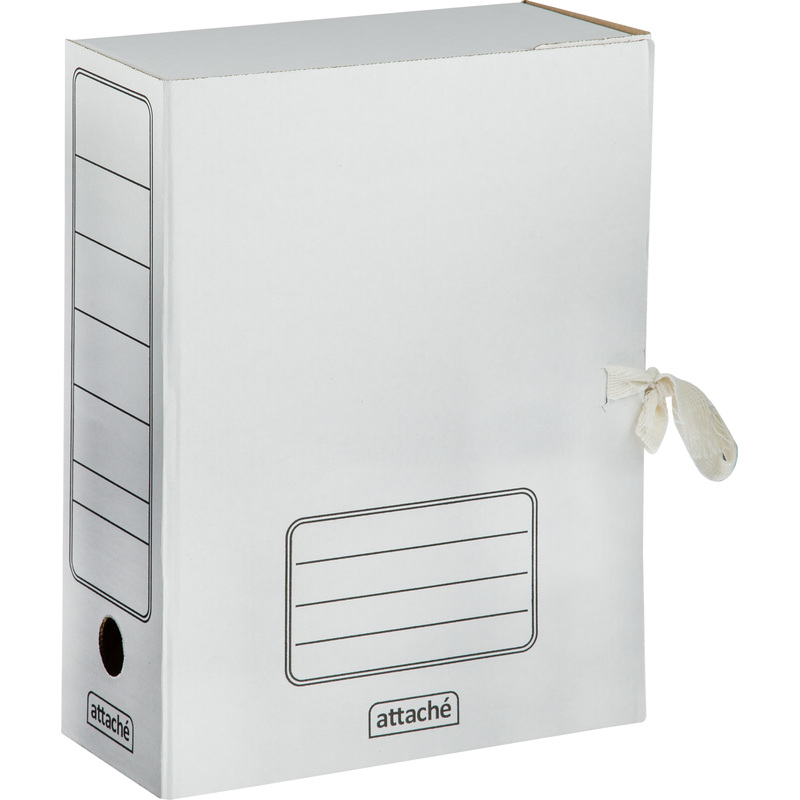 Изображение товара Короб архивный на 2-х завязках Attache А4 100 мм (244х316 мм) гофрокартон до 1000 листов (5 штук в упаковке)