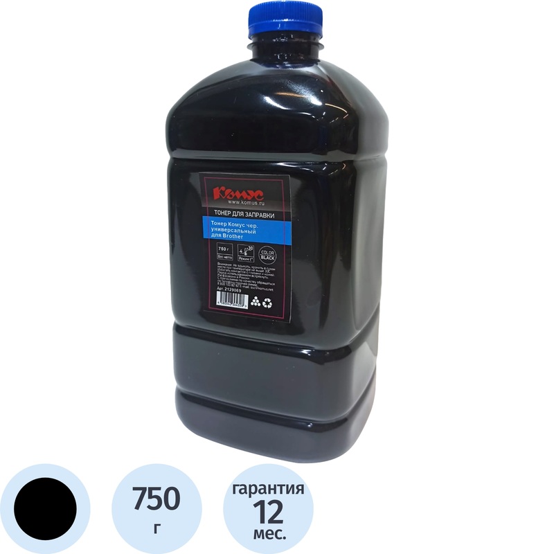 Изображение товара Тонер Комус универсальный для Brother черный совместимый 750 г