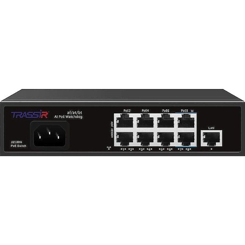 Изображение товара Коммутатор Trassir TR-NS1109-120-8PoE 8 портов неуправляемый