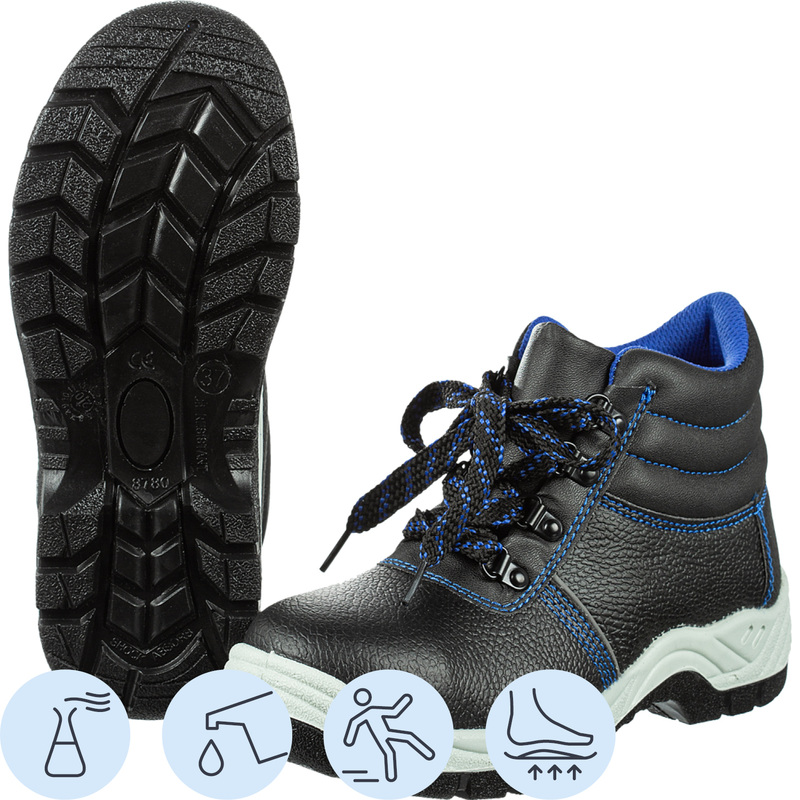 Изображение товара Ботинки рабочие ПУ-ТПУ из натуральной кожи черные размер 38