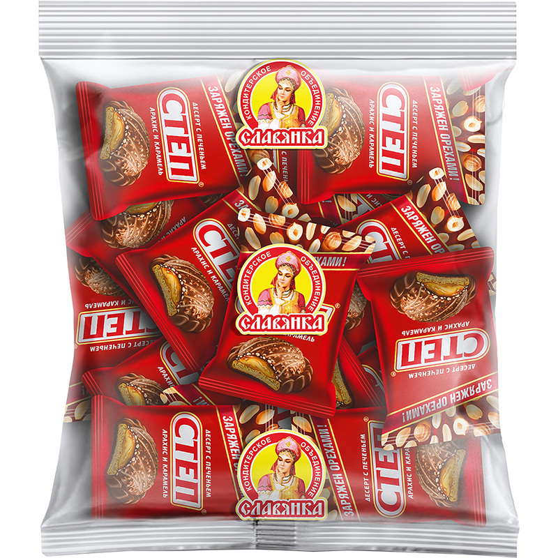Изображение товара Конфеты шоколадные Славянка Степ десерт с печеньем 1 кг Россия