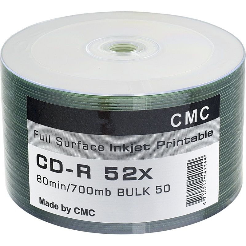 Изображение товара Диск CD-R CMC 700 МБ 52x 50 штук bulk для хранения данных