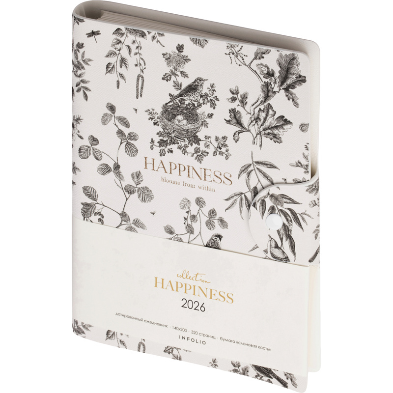 Изображение товара Ежедневник на 2026 год InFolio Happiness A5 искусственная кожа 160 листов