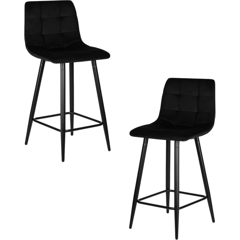 Изображение товара Стул полубарный DOBRIN OLIVIA чёрный (велюр, фанера, 2 штуки в упаковке)