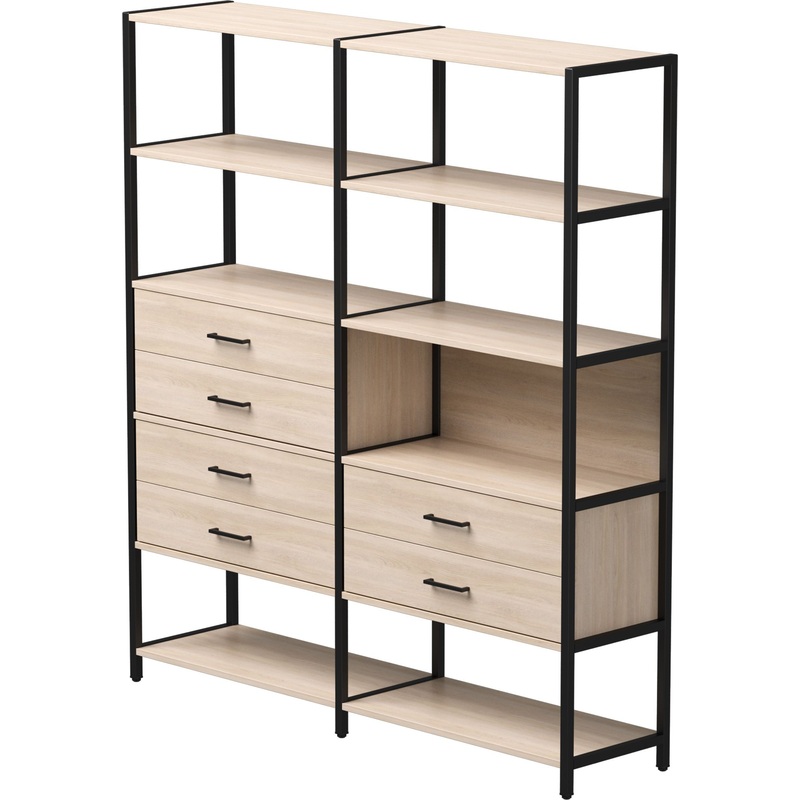 Изображение товара Стеллаж для документов EVO 254ST8DY9005 дуб соната/чёрный 2440х385х1840 мм