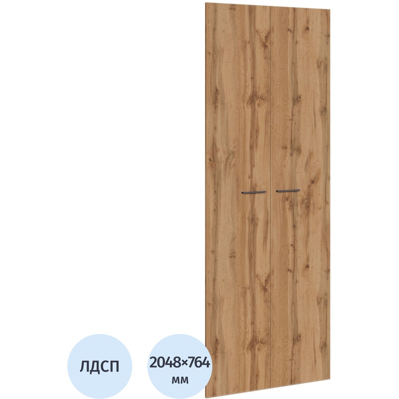 Изображение товара Двери высокие из ЛДСП K-Loft дуб натуральный 764х2048 мм, 2 шт