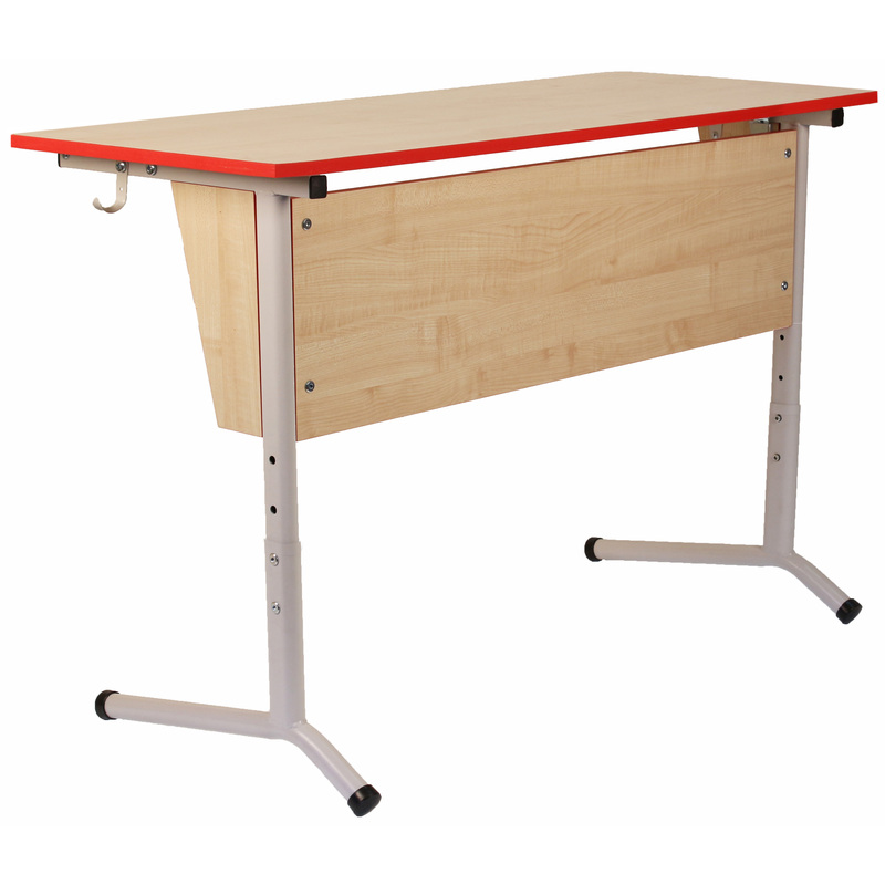 Изображение товара Стол ученический двухместный СУ-5Р бук серый рост 3-5 с регулировкой высоты