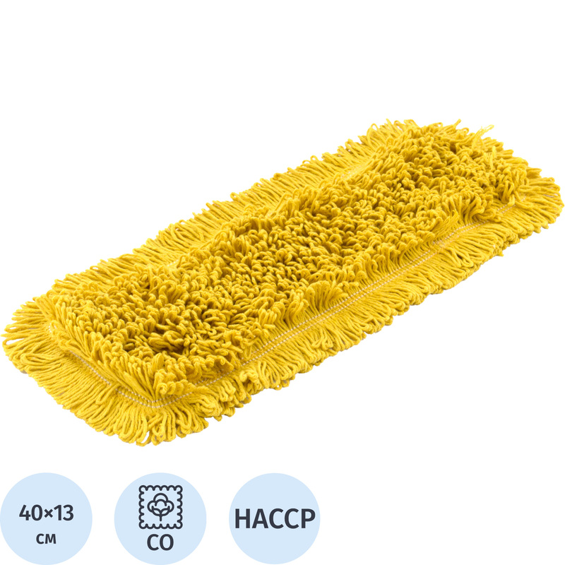 Изображение товара Насадка МОП для швабры-флаундера (плоской) A-VM хлопок 40x13 см жёлтая