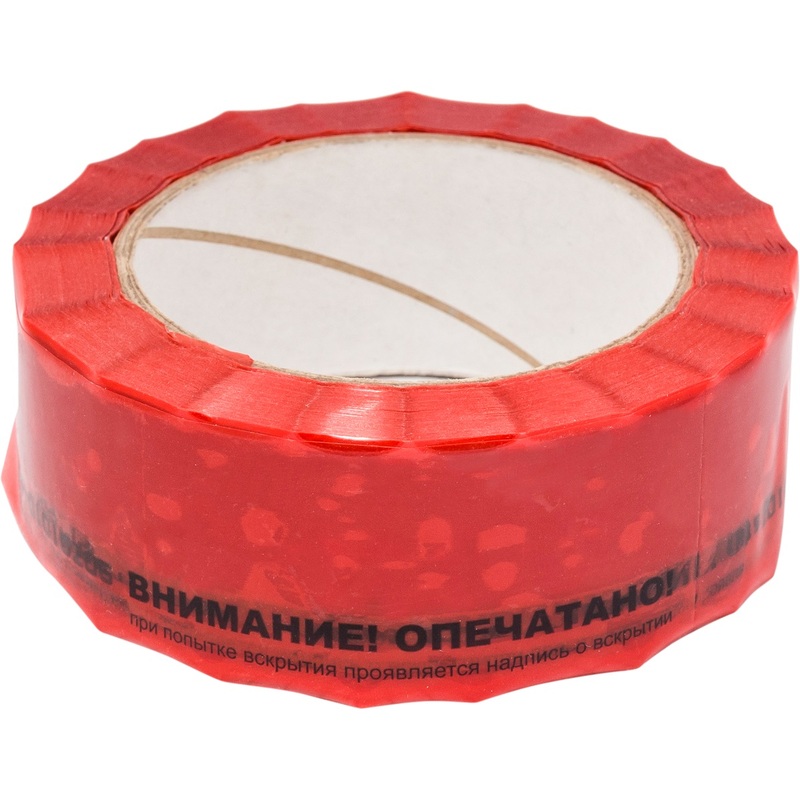 Изображение товара Пломбировочная клейкая лента 40х133 мм 375 штук в рулоне красная