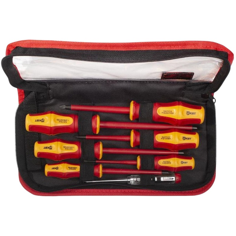 Изображение товара Набор отвёрток КВТ НИО-07 7штук для электромонтажных работ с изоляцией