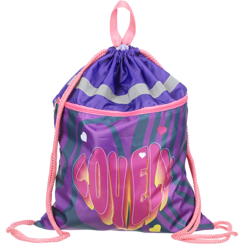 Изображение товара Мешок для сменной обуви Комус Класс Lovely фиолетовый 360х470 мм с карманом