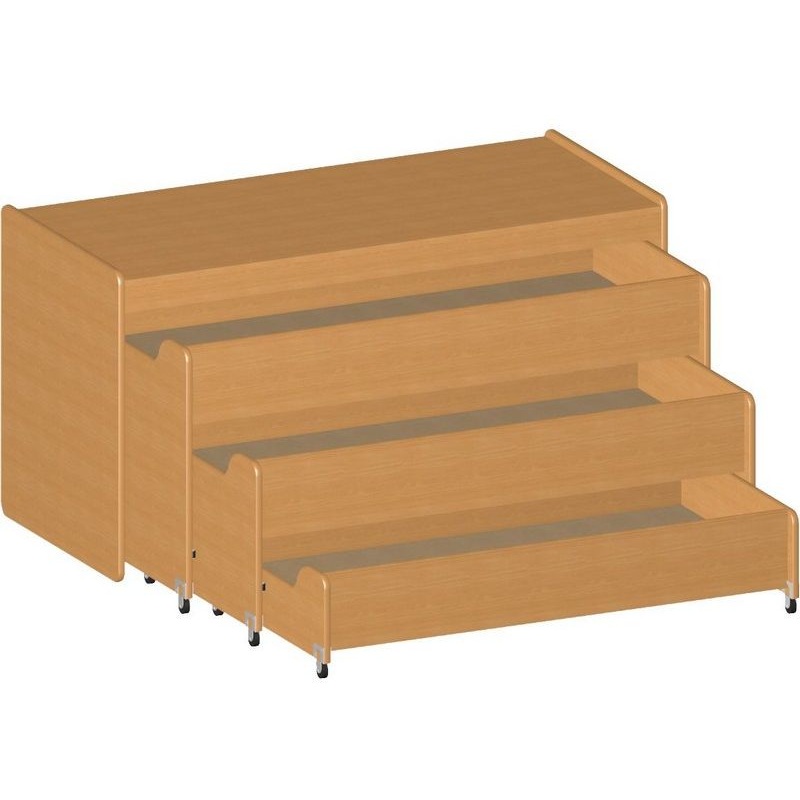 Изображение товара Кровать 3-х ярусная выкатная М-91 (бук, 1546х694х824 мм)