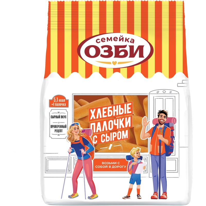 Изображение товара Хлебные палочки Семейка ОЗБИ с сыром 150 г (10 штук в упаковке)