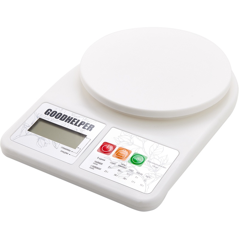 Изображение товара Кухонные весы Goodhelper KS-S01 точное измерение до 1 г белый пластик